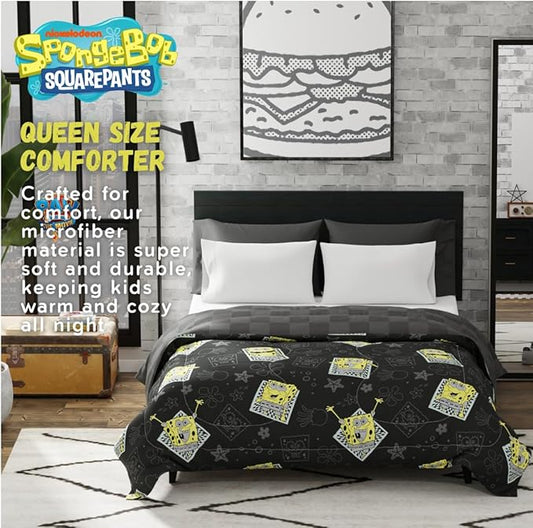 Collectibles Spongebob Squarepants Bedding Super Soft Cozy Microfiber Reversible Comforter, Queen, (Officially Licensed Product) by Franco