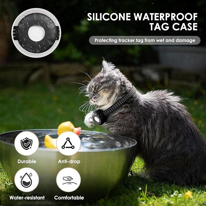 GPS Tracker for Cats (iOS Only), MINI GPS Cat Tracker, Pet Tracker, No Monthly Fee, Compatible with Apple Find My, Anti-Lost, Finder Tag for Vehicles, Pets, Kids, Items (Black)