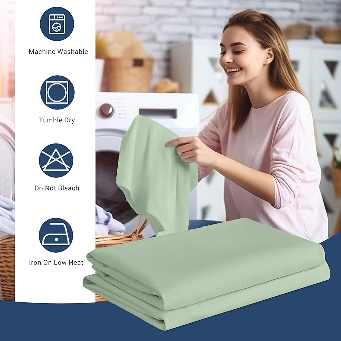 Pillowcases Queen 4 Pack, 20x30 Pillow Cases with Envelope Closure, Soft Plain Brushed Microfiber Covers Breathable Wrinkle-Resistant, Sage Green