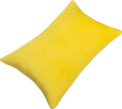 NTBAY 2 Pack Zippered Velvet King Pillowcases, Super Soft and Cozy Luxury Fuzzy Flannel Pillow Cases with Zipper, 20x36 Inches, Yellow