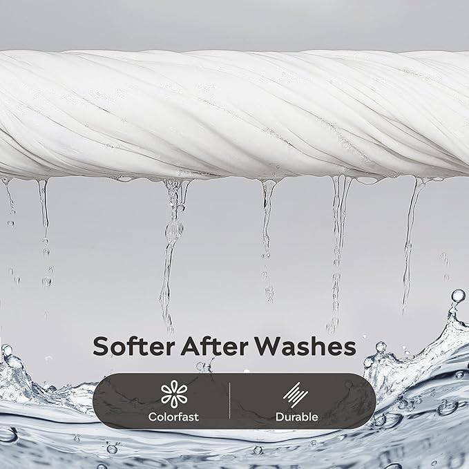 JELLYMONI Washed Cotton Duvet Cover - Off White, Full Size 80x90 Inches, 3-Piece Bedding Set with Button Closure, Includes 1 Duvet Cover & 2 Pillowcases (Comforter Not Included)