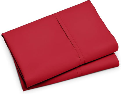 Bare Home Microfiber Pillow Cases - Standard/Queen Size Set of 2 - Cooling Pillowcases - Double Brushed - Red Pillowcases 2 Pack - Easy Care (Standard Pillowcase Set of 2, Red)