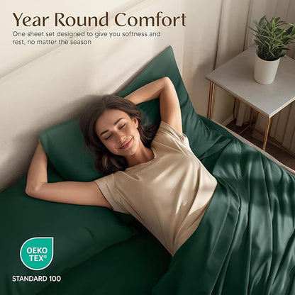 Utopia Bedding California King Sheet Set – 4 Piece Bed Sheets for Cal King Size Bed, Soft and Breathable Microfiber, Includes 1 Fitted Sheet, 1 Flat Sheet and 2 Pillowcases (Emerald)