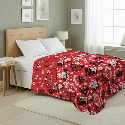 Northwest Dungeons & Dragons Roll for Initiative Twin Quilted Blanket, Comfy Throw, Soft Lightweight Bedding for Bed, or Couch, 60 x 90 inches