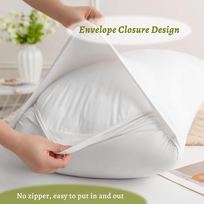 Stretchy Body Pillow Case Cover - Jersey Knit Long Pillowcase for Body Pillow, 1 Pack - Envelope Closure & Skin-Friendly, Soft and Breathable for Sleeping, 20"x54", White