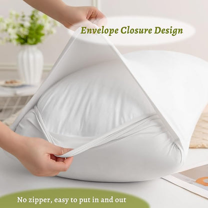 Stretchy Body Pillow Case Cover - Jersey Knit Long Pillowcase for Body Pillow, 1 Pack - Envelope Closure & Skin-Friendly, Soft and Breathable for Sleeping, 20"x54", White