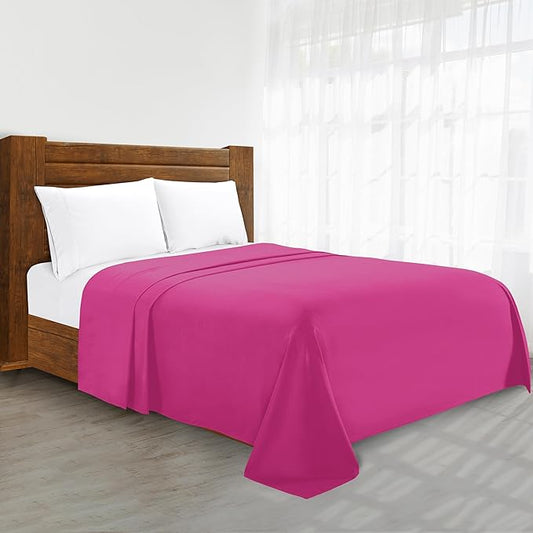 Luxury Flat Sheet on Amazon Elegant Comfort Wrinkle-Free 1500 Premier Hotel Quality 1-Piece Flat Sheet, King Size, Pink