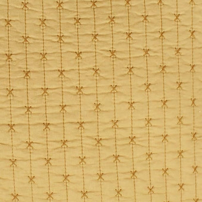 Levtex Home Cross Stitch Reversible Full/Queen Quilt Set (88x92in) with 2 Pillow Shams (26x20in) - Stitch Texture - Ochre - Cotton Full/Queen Size Quilt Bedding Set - Lightweight, Soft, Pre-Washed