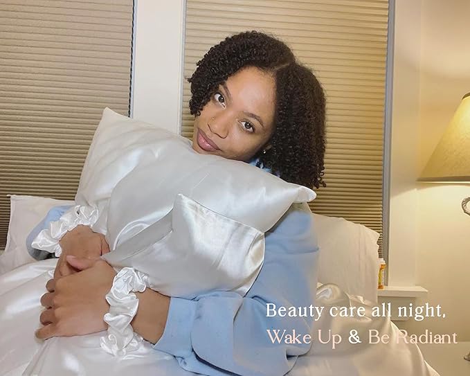 Yanibest Satin Pillowcase, Silk Pillow Cases for Hair and Skin with Zipper, Queen Pillow Cases Set of 2 for 20"x30", Exquisite Packaging for Women Men