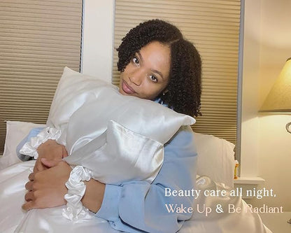 Yanibest Satin Pillowcase, Silk Pillow Cases for Hair and Skin with Zipper, Queen Pillow Cases Set of 2 for 20"x30", Exquisite Packaging for Women Men