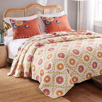 Greenland Home Barefoot Bungalow Topanga Quilt Set, 5-Piece Queen, Multi
