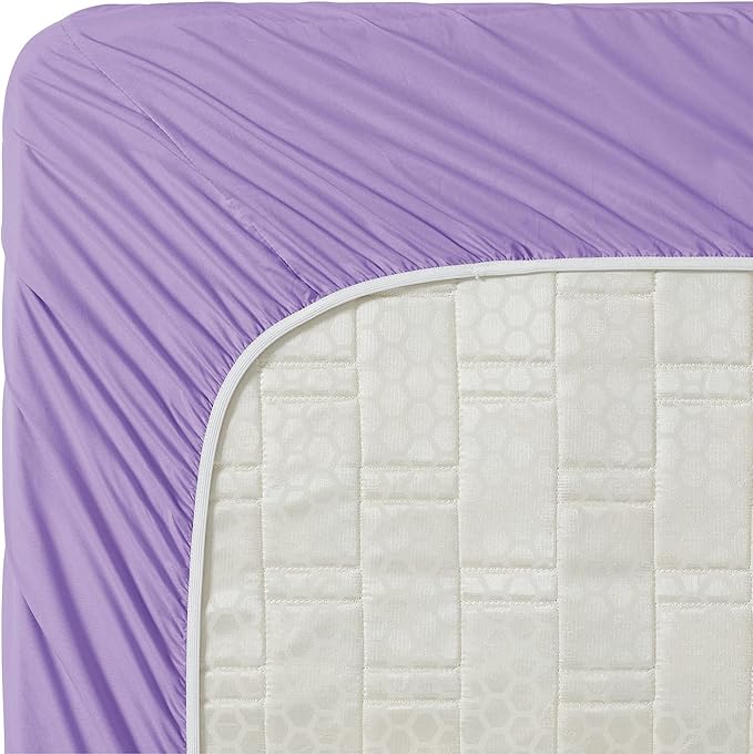 Clara Clark Bed Sheets, Premier 1800 Series 4 Piece Bed Sheet Set, Deep Pocket, Wrinkle, Fade, Stain Resistant, Luxury Soft Bedding Sheets & Pillowcases, California King, Lavender