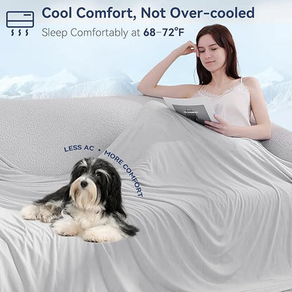 Elegear Cooling Blanket for Hot Sleepers, Double-Sided Arc-Chill® 3.0 Cooling Tech, Q-Max >0.5 Cool to Touch Cooling Blankets, Soft Breathable Summer Blanket for Night Sweats & Hot Flashes, Twin