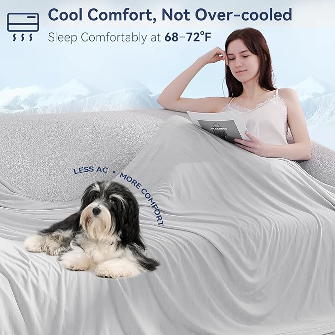 Elegear Cooling Blanket for Hot Sleepers, Double-Sided Arc-Chill® 3.0 Cooling Tech, Q-Max >0.5 Cool to Touch Cooling Blankets, Soft Breathable Summer Blanket for Night Sweats & Hot Flashes