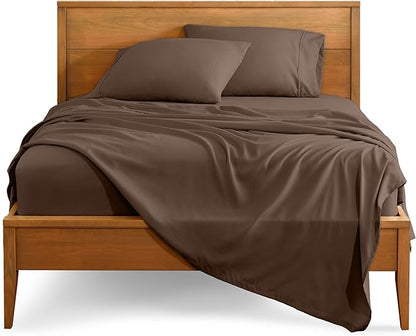 Bare Home Twin Sheet Set - 1800 Ultra-Soft Microfiber Twin Bed Sheets - Double Brushed - Deep Pockets - Easy Fit - 3 Piece Set - Bedding Sheets & Pillowcases (Twin, Cocoa)