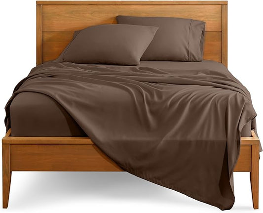Bare Home Twin XL Sheet Set - 1800 Ultra-Soft Microfiber Twin Extra Long Bed Sheets - Double Brushed - Deep Pockets - Easy Fit - 3 Piece Set - Bedding Sheets & Pillowcases (Twin XL, Cocoa)