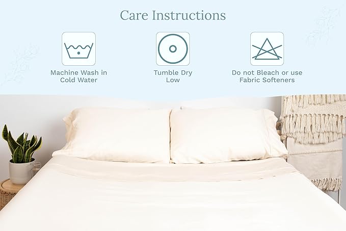 Organic Cotton Ivory King Pillowcases - 100% GOTS Certified Organic Cotton, Chemical-Free, 400 Thread Count, Unbleached, Undyed, Hypoallergenic, 21"x40" Cooling King Size Pillowcases (Ivory - King)