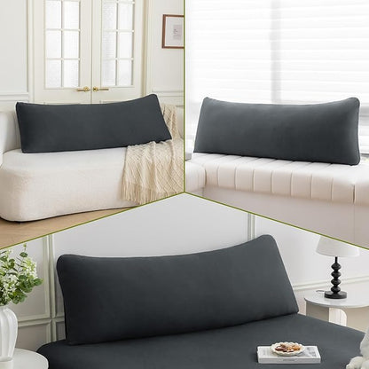 Stretchy Body Pillow Case Cover - Jersey Knit Long Pillowcase for Body Pillow, 1 Pack - Envelope Closure & Skin-Friendly, Soft and Breathable for Sleeping, 20"x54", Dark Gray