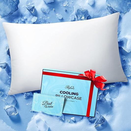 Ice Cooling Pillowcase for Hot Sleepers, Instantly Cool, Stays Cold All Night, Softer Than Silk Pillow Cases, Pillow Covers with Invisible Zipper, Gift for Men & Women - King Size, White (1 Pack)