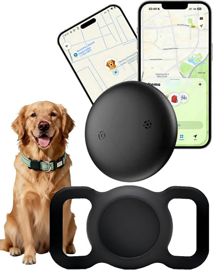 GPS Tracker for Dogs (iOS & Android), No Subscription Real-Time Tracking | Bluetooth Smart Finder Tag Works with Google Find Hub & Apple Find my App, Anti-Lost for Pet Items Kitten Grey