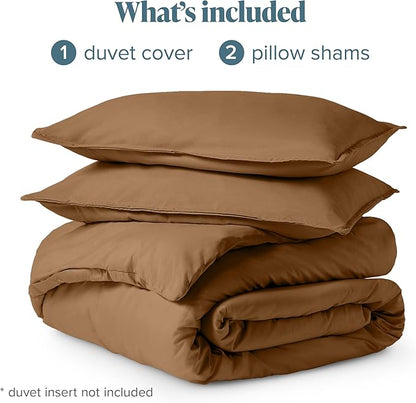 Bare Home Bedding Duvet Cover Queen Size - Premium 1800 Super Soft Collection - Lightweight, Cooling - Soft Breathable Bedding Duvet Cover (Queen, Caramel)