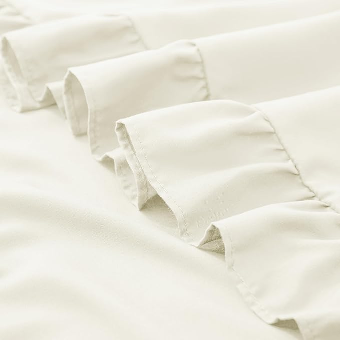 KKJIAF Ruffle Body Pillow Cases Set of 1, Ruffled Pillow Covers with Envelope Closure, Wrinkle Resistant Ruffled Long Pillow Shams 20" x 54", Beige