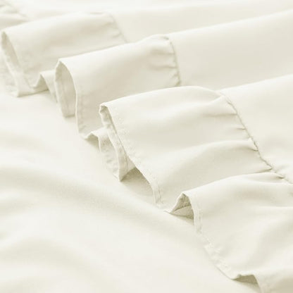 KKJIAF Ruffle Body Pillow Cases Set of 1, Ruffled Pillow Covers with Envelope Closure, Wrinkle Resistant Ruffled Long Pillow Shams 20" x 54", Beige