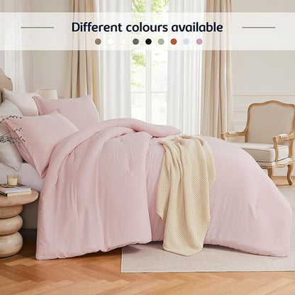 Twin Comforter Set Blushpink,2PCS Soft Lightweight Breathable Bedding Comforter Sets for All Season, Twin Size(68''×90'' Comforter & 1 Pillowcase)