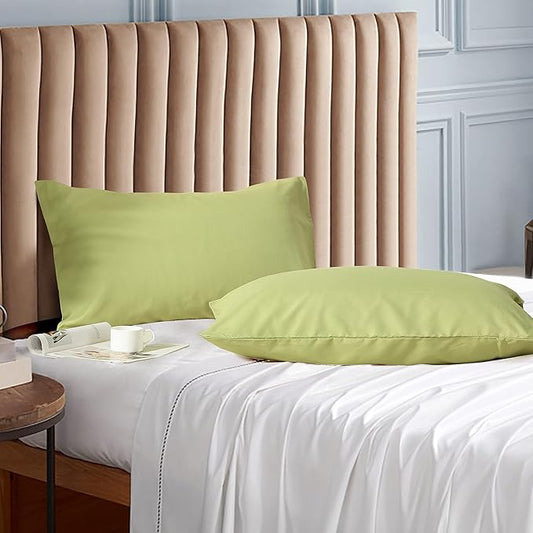 Evolive Ultra Soft Brushed Microfiber Standard Size 20"x30" Pillowcases Pair Set of 2 with Envelope Closure (20"x30" Standard, Sage)