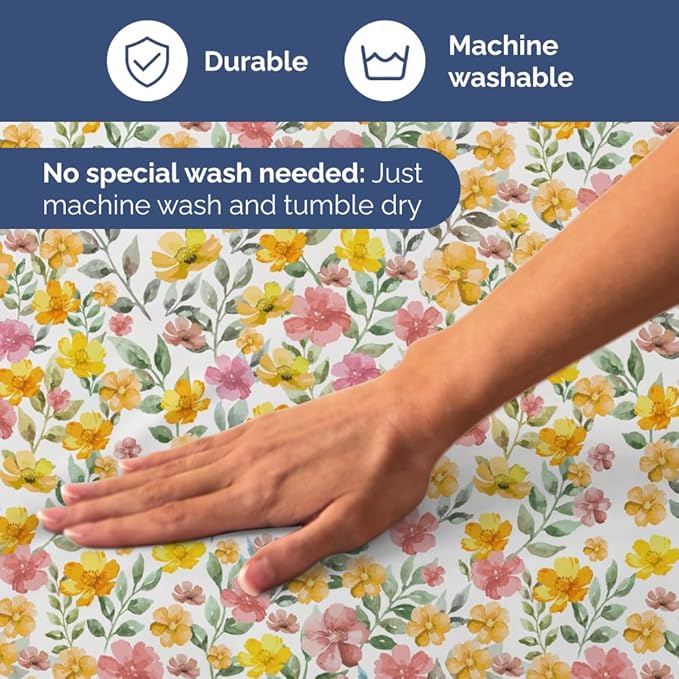 Floral Sheets - Watercolor Floral Bed Sheet Set - 1 Flat, 1 Fitted & 2 Pillowcases w/ Deep Pockets - Comfy, Wrinkle & Fade Free Boho Botanical Bedding - Soft, Breathable and Cooling - Queen Size New