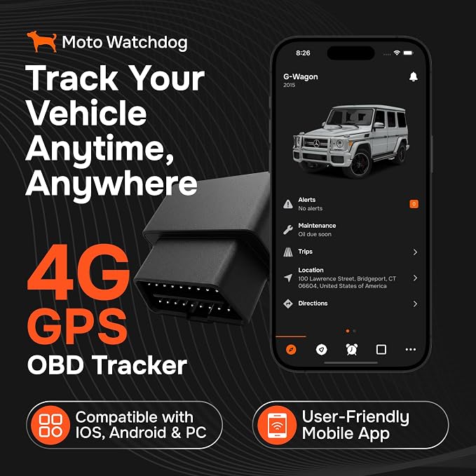GPS Tracker for Vehicles, No Subscription, No Monthly Fee | Real-Time Location, Mileage Tracking, Speeding Monitoring, Route History, Geofence, Geofence, OBD, for Fleets & Families