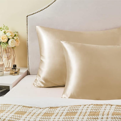 BEDELITE King Size Pillowcase Set of 2 with Zipper, Super Soft and Cooling Similar to Silk Pillow Cases, Gift for Women Men(20x40 Inches)