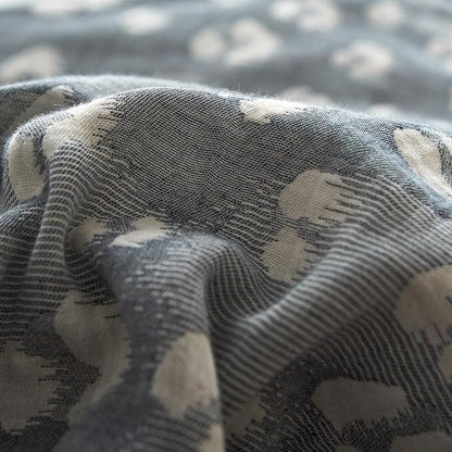 mixinni Leopard Duvet Cover King Size, Premium Yarn-Dyed Jacquard Cotton Duvet Cover with Grey Leopard Print, Farmhouse Bedding Set with 2 Pillowcases Perfect for Him and Her-(King Size, Grey)