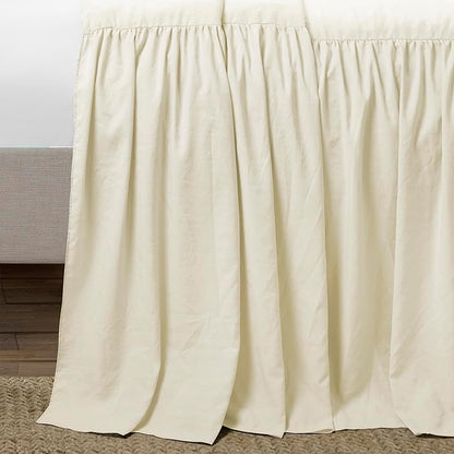 Lush Decor Ruffle Skirt Bedspread Set - 3 Piece Luxurious Farmhouse Bedding Set - Elegant, Charming Ruffle Detail - Timeless Style & Classic Design - Soft and Lightweight - Full, Ivory