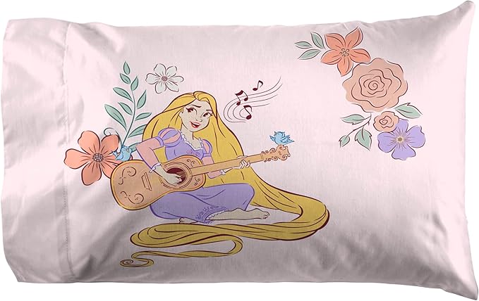 Jay Franco Kids Sheet Set with Fitted, Flat Sheets & Pillow Cover - Ultra-Soft Bedding with Pillowcase for Room Decor, White – Disney Princess, 3 Piece Twin