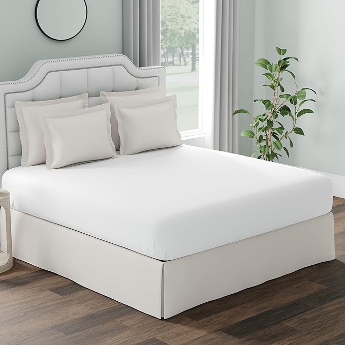 Levinsohn FRE111WHIT02 100% Vinyl Hypoallergenic, Fresh Ideas Waterproof Mattress Protector, Full White