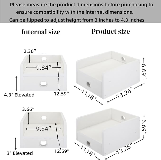 Raised Pet Feeder Stand for Cats & Dogs Neck Health, Holder for Pet Automatic Feeders, Pet Water Dispenser Stand, Adjustable Height Elevated Shelf for PETKIT, PETWANT and Most Pet Feeders