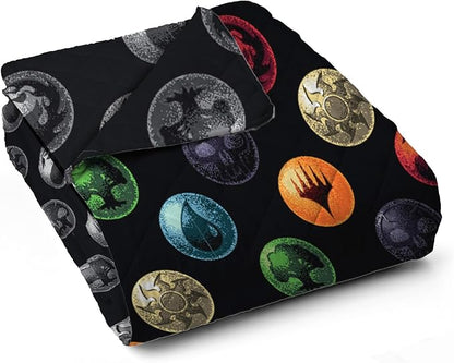 Northwest Magic The Gathering Magic Icons Twin Quilted Blanket, Comfy Throw, Adults Boys Girls, Soft Lightweight Bedding for Bed, or Couch, 60 x 90 inches