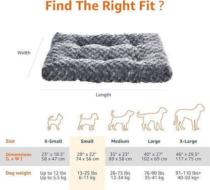 Amazon Basics Washable Cat and Dog Bed Crate Pad, Indoor, Easy to Wash, Fits Medium Crates, 29 x 21 x 3 inches, Gray
