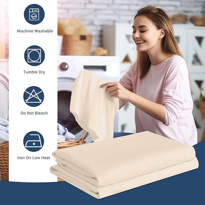 Pillowcases Standard 12 Pack, 20x26 Pillow Cases with Envelope Closure, Soft Plain Brushed Microfiber Covers Breathable Wrinkle-Resistant, Beige