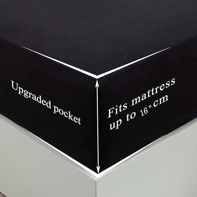 Twin Size Sheet Set - 3 Piece Set (Twin,Black),100% Super Soft Brushed Microfiber 1800 Luxury Bedding,Deep Pockets &Wrinkle,Fade Resistant