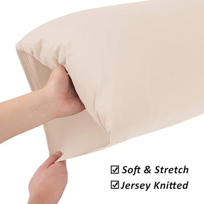 Stretch Pillowcases - Micro Jersey Knit & Ultra Soft, Standard Size - Set of 2 Pillow Cases, Pink
