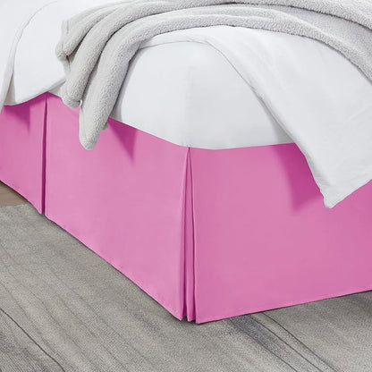Nestl Light Pink Twin Bed Skirt - Twin Size Bed Skirt 14 Inch Drop - Brushed Microfiber Bed Skirts - Hotel Quality Pleated Bed Skirt - Shrinkage & Fade Resistant
