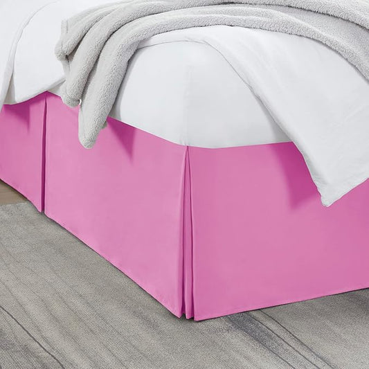 Nestl Light Pink Full Bed Skirt - Full Size Bed Skirt 14 Inch Drop - Brushed Microfiber Bed Skirts - Hotel Quality Pleated Bed Skirt - Shrinkage & Fade Resistant