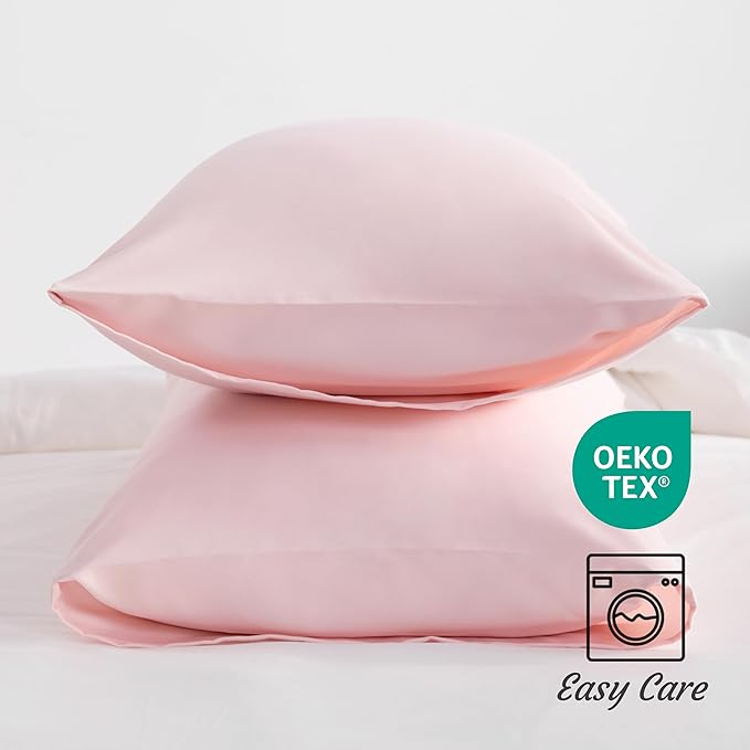 NTBAY Standard Pillow Cases Set of 2, 2 Pack Brushed Microfiber 20x26 Pillow Cases, Soft, Wrinkle, Fade, Stain Resistant Blush Pink Pillow Cases with Envelope Closure, 20x26 Inches, Blush Pink