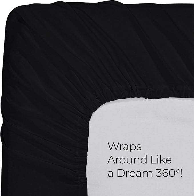 Utopia Bedding King Fitted Sheet - Bottom Sheet - Deep Pocket - Soft Microfiber - Shrinkage and Fade Resistant - Easy Care -1 Fitted Sheet Only (Black)
