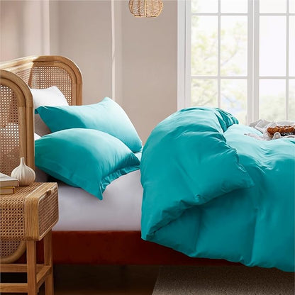 Nestl Twin Duvet Cover Set - Soft Double Brushed Teal Duvet Cover Twin XL, 2 Piece, with Button Closure, 1 Duvet Cover 68x90 inches and 1 Pillow Sham