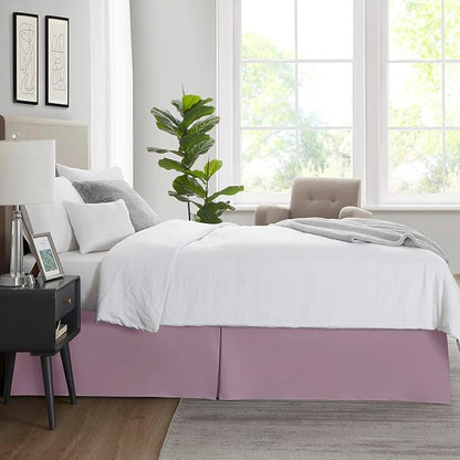 Nestl Dusty Purple Full XL Bed Skirt - Full XL Size Bed Skirt 14 Inch Drop - Brushed Microfiber Bed Skirts - Hotel Quality Pleated Bed Skirt - Shrinkage & Fade Resistant