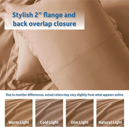 Nestl Twin Duvet Cover Set - Soft Double Brushed Mocha Brown Duvet Cover Twin XL, 2 Piece, with Button Closure, 1 Duvet Cover 68x90 inches and 1 Pillow Sham