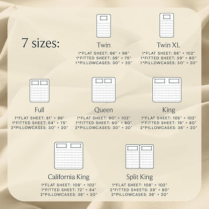 LuxClub 4 PC Full Sheet Set, Deep Pockets Wrinkle Free Cooling Bed Sheets Hotel Bedding for Women, Men, Kids & Teens, Includes 1 Fitted Sheet, 1 Flat Sheet and 2 Pillowcases-Cream (Pack of 2)